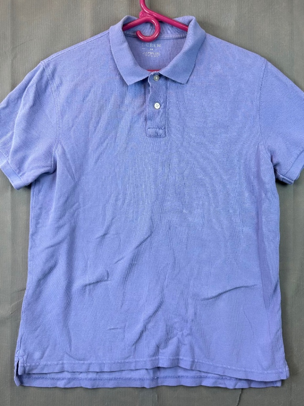 Vintage J Crew Polo Shirt Mens Medium Purple Pique Oarsman Fit Casual Prep